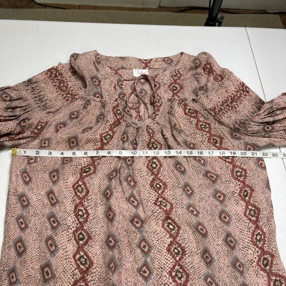 Parker 100% Silk Pleated Balloon Sleeve Peasant Blouse Women's XS Snakeskin - Picture 8 of 10